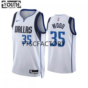 Kinder NBA Dallas Mavericks Trikot Christian Wood 35 Nike 2022-23 Association Edition Weiß Swingman